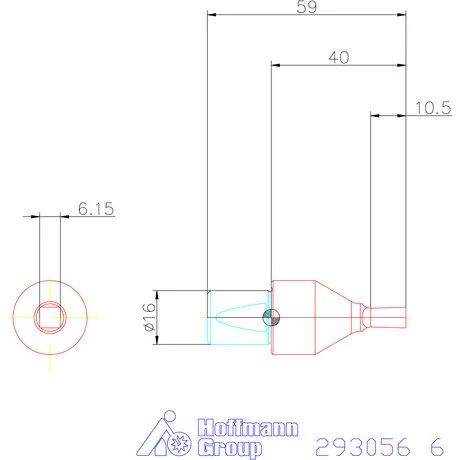 Garant Belső négyszög profil üregelő betét, metrikus ⌀ d = 16 mm 6 mm