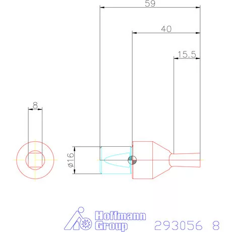 Garant Belső négyszög profil üregelő betét, metrikus ⌀ d = 16 mm 8 mm