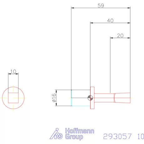 Garant Belső négyszög profil üregelő betét, metrikus ⌀ d = 16 mm 10 mm