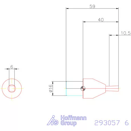 Garant Belső négyszög profil üregelő betét, metrikus ⌀ d = 16 mm 6 mm
