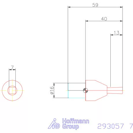 Garant Belső négyszög profil üregelő betét, metrikus ⌀ d = 16 mm 7 mm