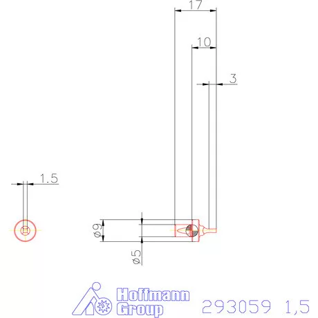 Garant Belső négyszög profil üregelő betét, metrikus ⌀ d = 5 mm 1,5 mm