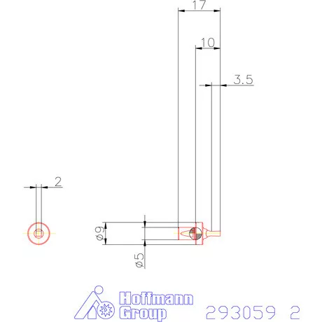 Garant Belső négyszög profil üregelő betét, metrikus ⌀ d = 5 mm 2 mm