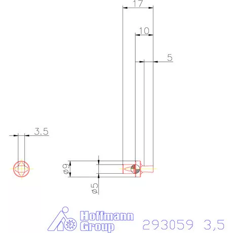 Garant Belső négyszög profil üregelő betét, metrikus ⌀ d = 5 mm 3,5 mm