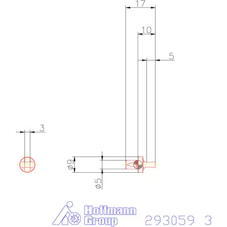 Garant Belső négyszög profil üregelő betét, metrikus ⌀ d = 5 mm 3 mm