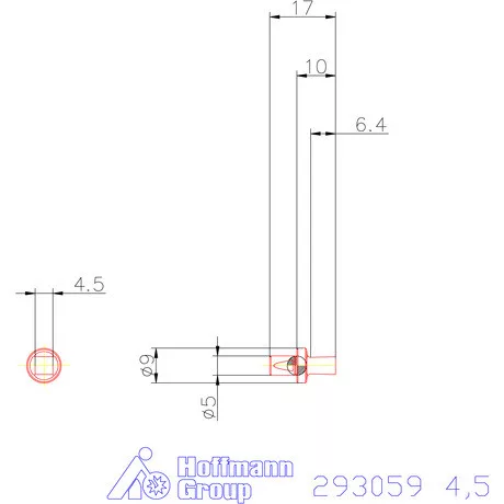 Garant Belső négyszög profil üregelő betét, metrikus ⌀ d = 5 mm 4,5 mm