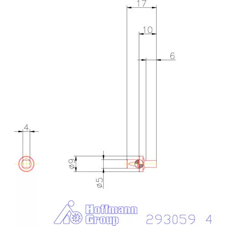 Garant Belső négyszög profil üregelő betét, metrikus ⌀ d = 5 mm 4 mm