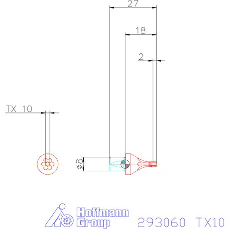 Garant Belső Torx profil üregelő betét ⌀ d = 8 mm TX10 mm