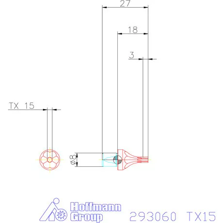 Garant Belső Torx profil üregelő betét ⌀ d = 8 mm TX15 mm