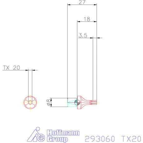 Garant Belső Torx profil üregelő betét ⌀ d = 8 mm TX20 mm