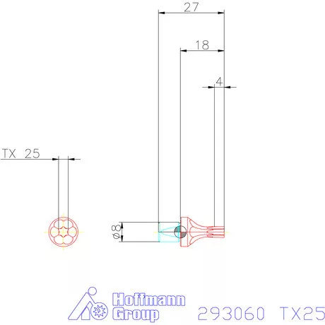 Garant Belső Torx profil üregelő betét ⌀ d = 8 mm TX25 mm