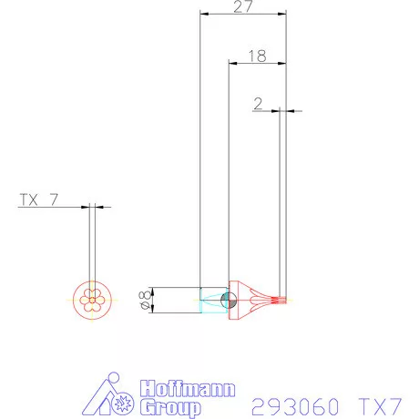 Garant Belső Torx profil üregelő betét ⌀ d = 8 mm TX7 mm