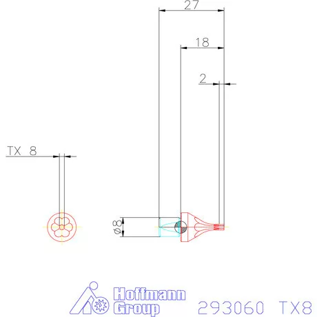 Garant Belső Torx profil üregelő betét ⌀ d = 8 mm TX8 mm