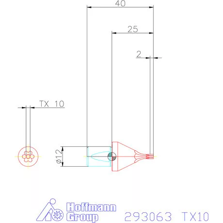 Garant Belső Torx profil üregelő betét ⌀ d = 12 mm TX10 mm
