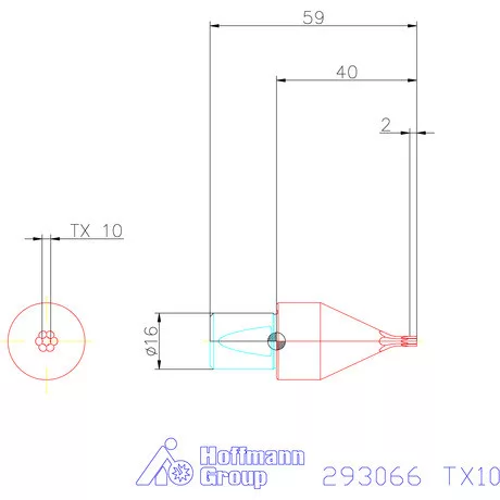 Garant Belső Torx profil üregelő betét ⌀ d = 16 mm TX10 mm