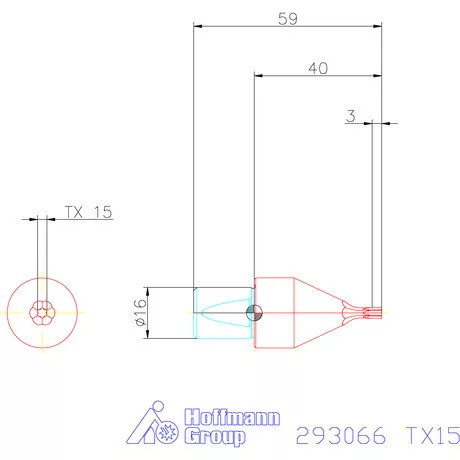 Garant Belső Torx profil üregelő betét ⌀ d = 16 mm TX15 mm