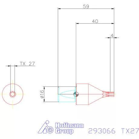 Garant Belső Torx profil üregelő betét ⌀ d = 16 mm TX27 mm