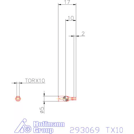 Garant Belső Torx profil üregelő betét ⌀ d = 5 mm TX10 mm
