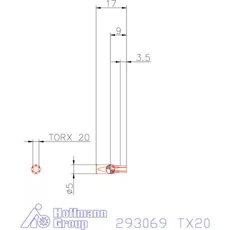 Garant Belső Torx profil üregelő betét ⌀ d = 5 mm TX20 mm