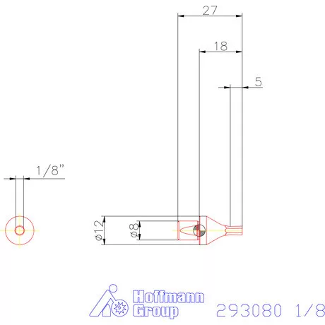 Garant Belső hatszög profil üregelő betét, col ⌀ d = 8 mm 1/8"