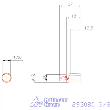 Garant Belső hatszög profil üregelő betét, col ⌀ d = 8 mm 3/8"