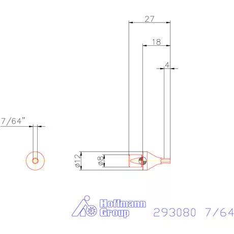 Garant Belső hatszög profil üregelő betét, col ⌀ d = 8 mm 7/64"