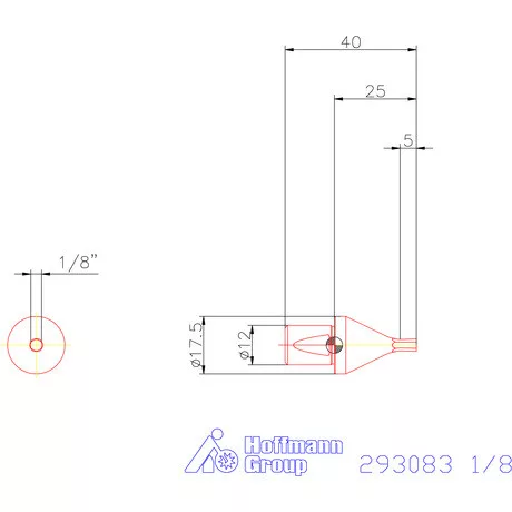 Garant Belső hatszög profil üregelő betét, col ⌀ d = 12 mm 1/8"