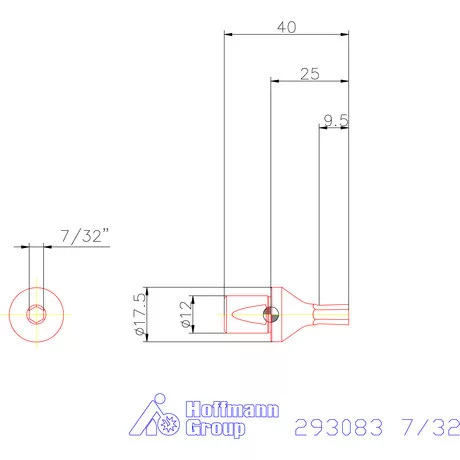 Garant Belső hatszög profil üregelő betét, col ⌀ d = 12 mm 7/32"