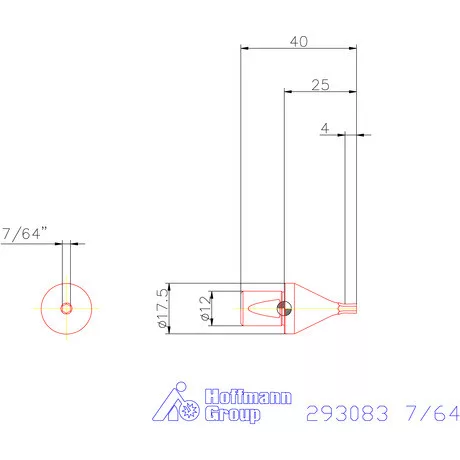 Garant Belső hatszög profil üregelő betét, col ⌀ d = 12 mm 7/64"