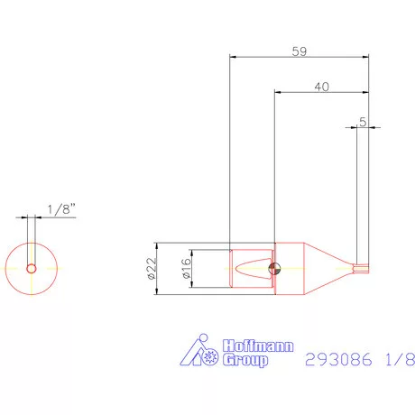 Garant Belső hatszög profil üregelő betét, col ⌀ d = 16 mm 1/8"