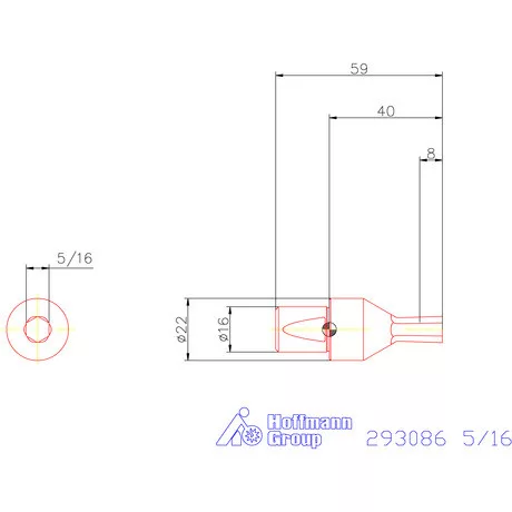 Garant Belső hatszög profil üregelő betét, col ⌀ d = 16 mm 5/16"