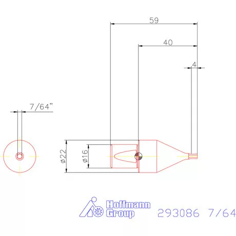 Garant Belső hatszög profil üregelő betét, col ⌀ d = 16 mm 7/64"