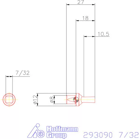 Garant Belső négyszög profil üregelő betét, col ⌀ d = 8 mm 7/32"