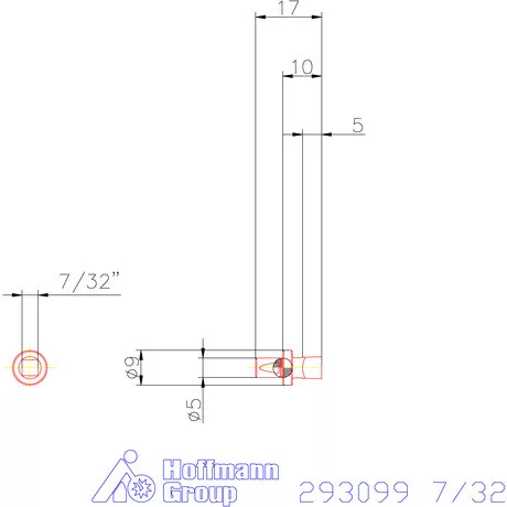 Garant Belső négyszög profil üregelő betét, col ⌀ d = 5 mm 7/32"
