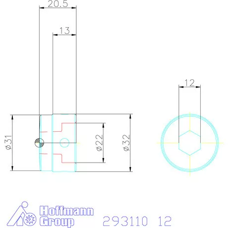 Garant Profil üregelő betét külső hatszöghöz ⌀ d = 32 mm 12 mm