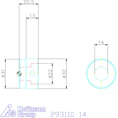 Garant Profil üregelő betét külső hatszöghöz ⌀ d = 32 mm 14 mm