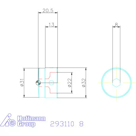 Garant Profil üregelő betét külső hatszöghöz ⌀ d = 32 mm 8 mm