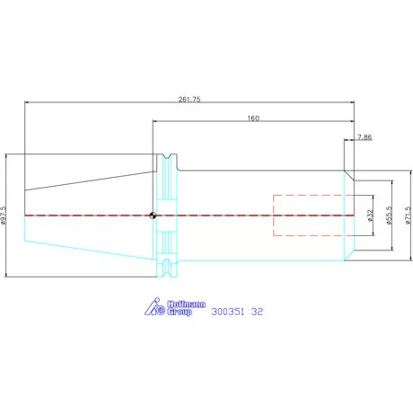 Garant Weldon befogó, Forma ADB hűtőcsatorna furatokkal 32 mm