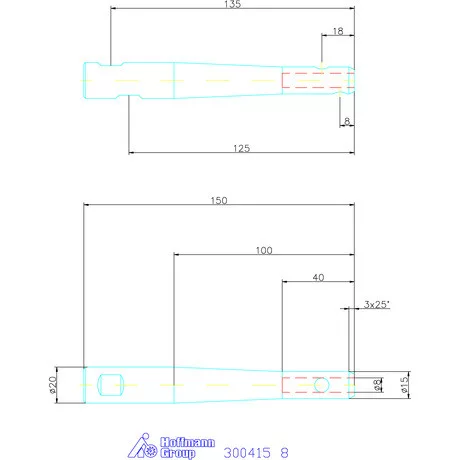 Garant Tartó Weldon szárakhoz, hengeres, karcsú 8 mm