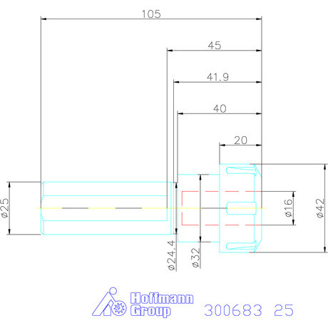 Holex ER szorítópatron tartó hengeres 25