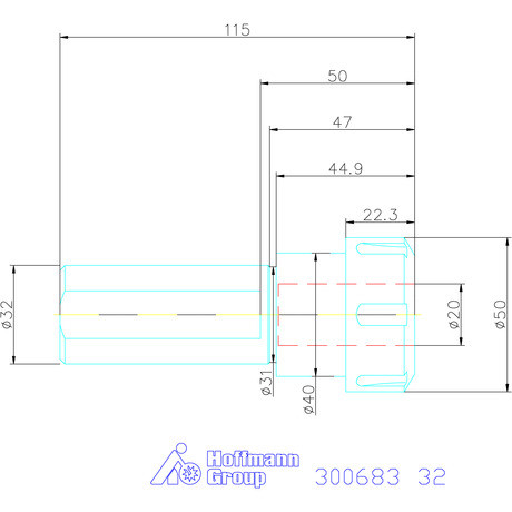 Holex ER szorítópatron tartó hengeres 32