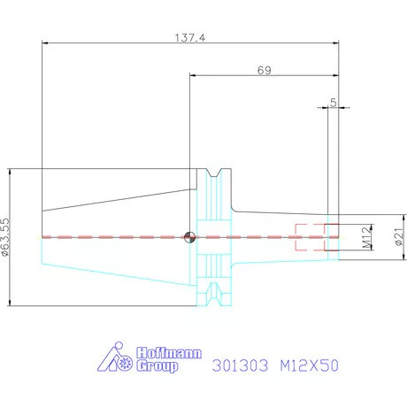 Garant Szerszámbefogó becsavarozható maróhoz menettel M12X50