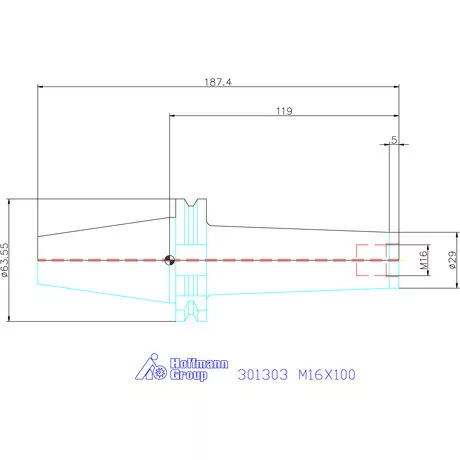 Garant Szerszámbefogó becsavarozható maróhoz menettel M16X100