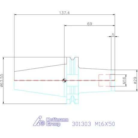 Garant Szerszámbefogó becsavarozható maróhoz menettel M16X50