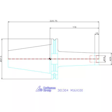 Garant Szerszámbefogó becsavarozható maróhoz menettel M16X100