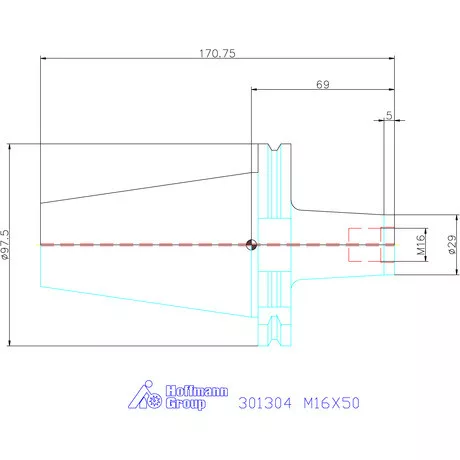 Garant Szerszámbefogó becsavarozható maróhoz menettel M16X50