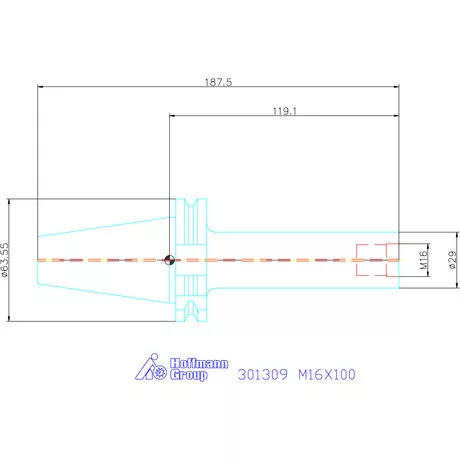 Garant Szerszámbefogó becsavarozható maróhoz menettel M16X100