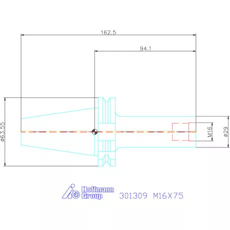 Garant Szerszámbefogó becsavarozható maróhoz menettel M16X75
