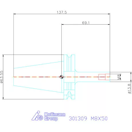 Garant Szerszámbefogó becsavarozható maróhoz menettel M8X50
