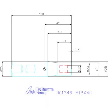 Holex Weldon befogó becsavarozható maróhoz belső hűtéssel M12X40